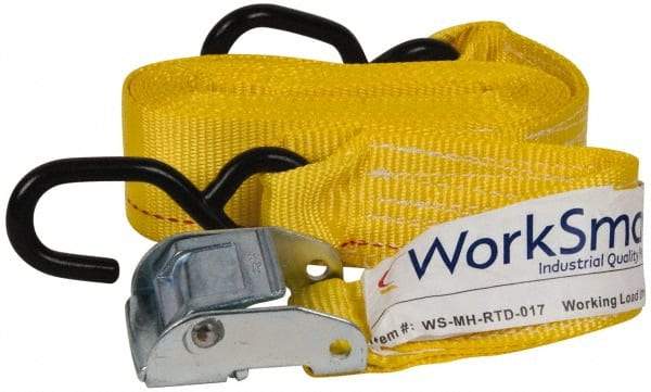 Value Collection - 15' Long x 2" Wide, 1,200 Lb Basket Capacity, 1 Ply, Polyester Web Sling - Yellow - Apex Tool & Supply