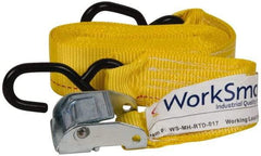 Value Collection - 15' Long x 2" Wide, 1,200 Lb Basket Capacity, 1 Ply, Polyester Web Sling - Yellow - Apex Tool & Supply
