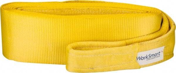 Value Collection - 30' Long x 6" Wide, 55,000 Lb Basket Capacity, 1 Ply, Polyester Web Sling - Yellow - Apex Tool & Supply