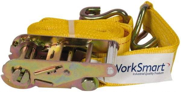 Value Collection - 25' Long x 2" Wide, 5,000 Lb Basket Capacity, 1 Ply, Polyester Web Sling - Yellow - Apex Tool & Supply