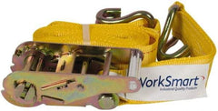 Value Collection - 25' Long x 2" Wide, 5,000 Lb Basket Capacity, 1 Ply, Polyester Web Sling - Yellow - Apex Tool & Supply