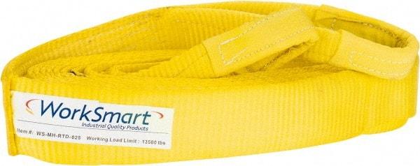 Value Collection - 30' Long x 3" Wide, 27,000 Lb Basket Capacity, 1 Ply, Polyester Web Sling - Yellow - Apex Tool & Supply