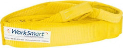 Value Collection - 30' Long x 3" Wide, 27,000 Lb Basket Capacity, 1 Ply, Polyester Web Sling - Yellow - Apex Tool & Supply