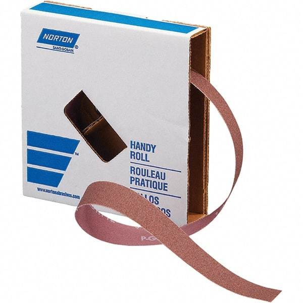 Norton - 1" x 50 Yd 40 Grit Aluminum Oxide Cloth Roll - Coarse Grade, X Weighted Backing - Apex Tool & Supply