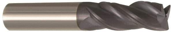 Accupro - 1", 3 Flute, Single End, Solid Carbide, 0.0300 - 0.0350" Corner Radius End Mill - 4" OAL, Right Hand Flute, 2" LOC, Right Hand Cut - Apex Tool & Supply