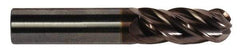 Accupro - 3/8" Diam, 1/2" LOC, 4 Flute Solid Carbide Ball End Mill - AlTiN Finish, Single End, 2" OAL, 3/8" Shank Diam, Spiral Flute - Apex Tool & Supply