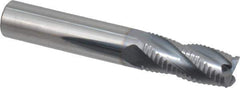Accupro - 7/16" Diam, Fine Pitch, 1" LOC, 4 Flute Solid Carbide Roughing Square End Mill - AlTiN Finish, 2-3/4" OAL, 7/16" Shank Diam, Single End, 30° Helix - Apex Tool & Supply