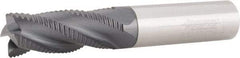 Accupro - 1/2" Diam, Fine Pitch, 1-1/4" LOC, 4 Flute Solid Carbide Roughing Square End Mill - AlTiN Finish, 3" OAL, 1/2" Shank Diam, Single End, 30° Helix - Apex Tool & Supply