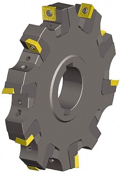 Kennametal - Arbor Hole Connection, 0.739" Cutting Width, 2.542" Depth of Cut, 8" Cutter Diam, 2" Hole Diam, 18 Tooth Indexable Slotting Cutter - KSSS Toolholder, SDCT, SDCW, SDET, SDPT Insert, Neutral Cutting Direction - Apex Tool & Supply