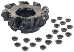 Kennametal - 5" Cut Diam, 1-1/2" Arbor Hole, 5mm Max Depth of Cut, 43° Indexable Chamfer & Angle Face Mill - 6 Inserts, OF.T 07L6... Insert, Right Hand Cut, 6 Flutes, Through Coolant, Series KSOM - Apex Tool & Supply