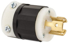 Leviton - 125 VAC, 15 Amp, L5-15P Configuration, Industrial Grade, Self Grounding Plug - 1 Phase, 2 Poles, 0.24 to 0.7 Inch Cord Diameter - Apex Tool & Supply