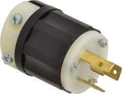 Leviton - 125 VAC, 30 Amp, L5-30P Configuration, Industrial Grade, Self Grounding Plug - 1 Phase, 2 Poles, 0.385 to 0.86 Inch Cord Diameter - Apex Tool & Supply