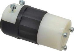 Leviton - 125 VAC, 15 Amp, 5-15R NEMA, Straight, Self Grounding, Industrial Grade Connector - 2 Pole, 3 Wire, 1 Phase, Nylon, Black, White - Apex Tool & Supply
