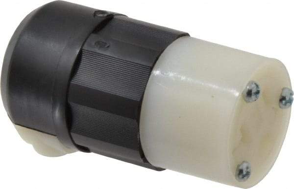 Leviton - 125 VAC, 20 Amp, 5-20R NEMA, Straight, Self Grounding, Industrial Grade Connector - 2 Pole, 3 Wire, 1 Phase, Nylon, Black, White - Apex Tool & Supply