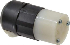 Leviton - 125 VAC, 20 Amp, 5-20R NEMA, Straight, Self Grounding, Industrial Grade Connector - 2 Pole, 3 Wire, 1 Phase, Nylon, Black, White - Apex Tool & Supply