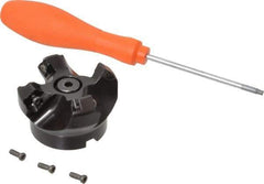 Kennametal - 50.04mm Cut Diam, 3/4" Arbor Hole, 6.6mm Max Depth of Cut, 45° Indexable Chamfer & Angle Face Mill - 4 Inserts, SEKT 1404... Insert, Right Hand Cut, 4 Flutes, Series KSSM - Apex Tool & Supply