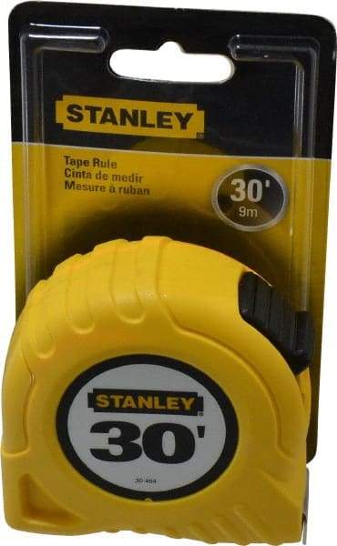 Stanley - 30' x 1" Yellow Blade Tape Measure - 1/16" Graduation, Inch Graduation Style, Yellow Case - Apex Tool & Supply