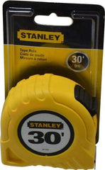 Stanley - 30' x 1" Yellow Blade Tape Measure - 1/16" Graduation, Inch Graduation Style, Yellow Case - Apex Tool & Supply