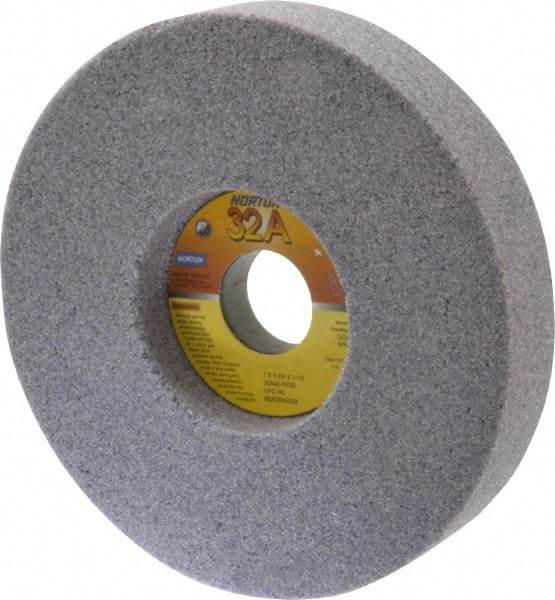 Norton - 7" Diam x 1-1/4" Hole x 1-1/4" Thick, H Hardness, 46 Grit Surface Grinding Wheel - Aluminum Oxide, Type 5, Coarse Grade, 3,600 Max RPM, Vitrified Bond, One-Side Recess - Apex Tool & Supply