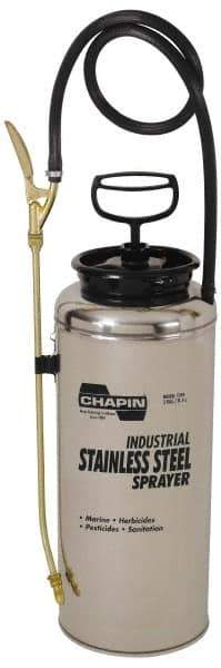 Chapin - 3 Gal Garden Hand Sprayer - Stainless Steel Tank, Wide Mouth, Reinforced Hose, For Industrial Applications - Apex Tool & Supply