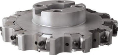 Seco - Shell Mount Connection, 0.63" Cutting Width, 2.209" Depth of Cut, 8" Cutter Diam, 1-1/2" Hole Diam, 12 Tooth Indexable Slotting Cutter - R335.25 Toolholder, XNHQ, LNHQ Insert, Right Hand Cutting Direction - Apex Tool & Supply
