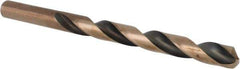 Made in USA - 5/16" 135° High Speed Steel Jobber Drill - Oxide/Gold Finish, Right Hand Cut, Spiral Flute, Straight Shank, 4-1/2" OAL, Split Point - Apex Tool & Supply
