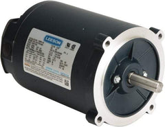 Leeson - 1/3 Max hp, 1,800 Max RPM, Electric AC DC Motor - 230/460 V Input, Three Phase, S56C Frame, C-Face Mount, TENV Enclosure - Apex Tool & Supply