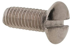 Value Collection - M3x0.50 Metric Coarse, 8mm OAL Slotted Drive Machine Screw - Oval Head, Grade 18-8 & A2 Stainless Steel, Uncoated, Without Washer - Apex Tool & Supply