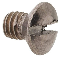 Value Collection - M4x0.70 Metric Coarse, 6mm OAL Slotted Drive Machine Screw - Oval Head, Grade 18-8 & A2 Stainless Steel, Uncoated, Without Washer - Apex Tool & Supply