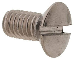 Value Collection - M4x0.70 Metric Coarse, 8mm OAL Slotted Drive Machine Screw - Oval Head, Grade 18-8 & A2 Stainless Steel, Uncoated, Without Washer - Apex Tool & Supply