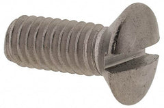 Value Collection - M4x0.70 Metric Coarse, 10mm OAL Slotted Drive Machine Screw - Oval Head, Grade 18-8 & A2 Stainless Steel, Uncoated, Without Washer - Apex Tool & Supply