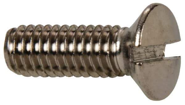 Value Collection - M4x0.70 Metric Coarse, 12mm OAL Slotted Drive Machine Screw - Oval Head, Grade 18-8 & A2 Stainless Steel, Uncoated, Without Washer - Apex Tool & Supply
