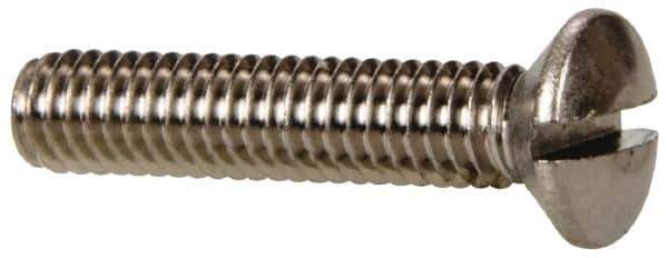 Value Collection - M4x0.70 Metric Coarse, 20mm OAL Slotted Drive Machine Screw - Oval Head, Grade 18-8 & A2 Stainless Steel, Uncoated, Without Washer - Apex Tool & Supply