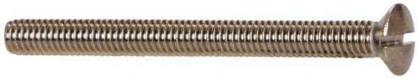Value Collection - M4x0.70 Metric Coarse, 45mm OAL Slotted Drive Machine Screw - Oval Head, Grade 18-8 & A2 Stainless Steel, Uncoated, Without Washer - Apex Tool & Supply