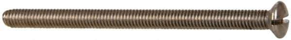 Value Collection - M4x0.70 Metric Coarse, 60mm OAL Slotted Drive Machine Screw - Oval Head, Grade 18-8 & A2 Stainless Steel, Uncoated, Without Washer - Apex Tool & Supply