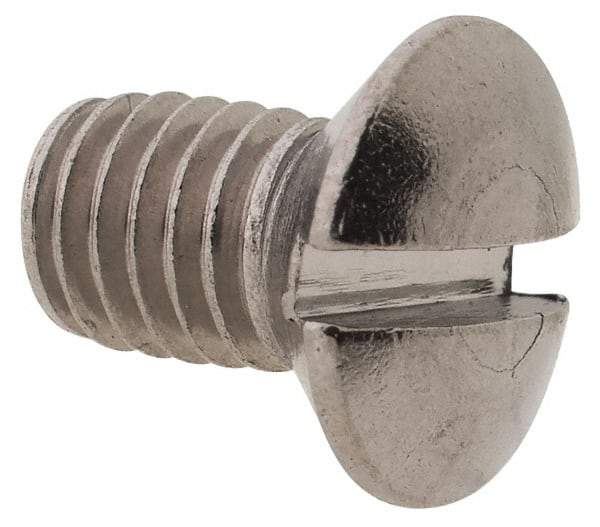 Value Collection - M5x0.80 Metric Coarse, 8mm OAL Slotted Drive Machine Screw - Oval Head, Grade 18-8 & A2 Stainless Steel, Uncoated, Without Washer - Apex Tool & Supply