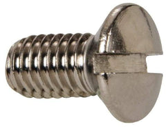 Value Collection - M5x0.80 Metric Coarse, 10mm OAL Slotted Drive Machine Screw - Oval Head, Grade 18-8 & A2 Stainless Steel, Uncoated, Without Washer - Apex Tool & Supply