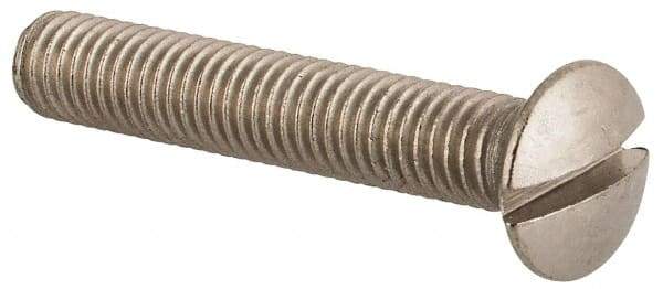 Value Collection - M5x0.80 Metric Coarse, 30mm OAL Slotted Drive Machine Screw - Oval Head, Grade 18-8 & A2 Stainless Steel, Uncoated, Without Washer - Apex Tool & Supply