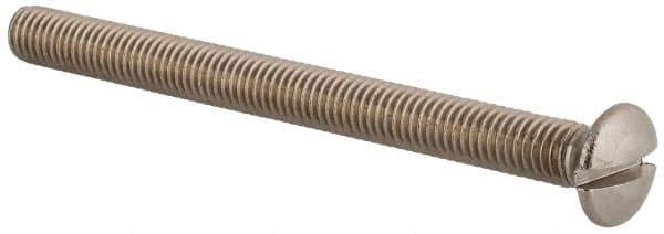 Value Collection - M5x0.80 Metric Coarse, 60mm OAL Slotted Drive Machine Screw - Oval Head, Grade 18-8 & A2 Stainless Steel, Uncoated, Without Washer - Apex Tool & Supply