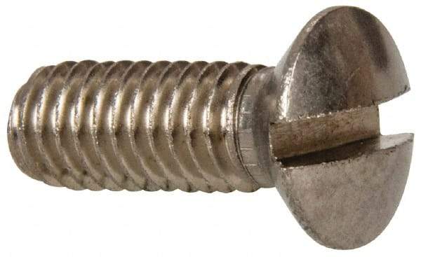 Value Collection - M6x1.00 Metric Coarse, 16mm OAL Slotted Drive Machine Screw - Oval Head, Grade 18-8 & A2 Stainless Steel, Uncoated, Without Washer - Apex Tool & Supply