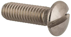 Value Collection - M6x1.00 Metric Coarse, 20mm OAL Slotted Drive Machine Screw - Oval Head, Grade 18-8 & A2 Stainless Steel, Uncoated, Without Washer - Apex Tool & Supply