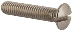 Value Collection - M6x1.00 Metric Coarse, 30mm OAL Slotted Drive Machine Screw - Oval Head, Grade 18-8 & A2 Stainless Steel, Uncoated, Without Washer - Apex Tool & Supply