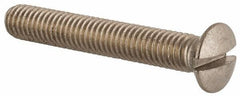Value Collection - M6x1.00 Metric Coarse, 40mm OAL Slotted Drive Machine Screw - Oval Head, Grade 18-8 & A2 Stainless Steel, Uncoated, Without Washer - Apex Tool & Supply