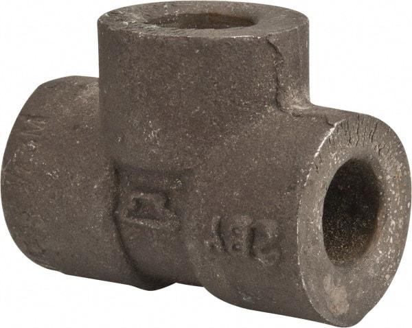 Made in USA - Size 1/4", Class 3,000, Forged Carbon Steel Black Pipe Tee - 3,000 psi, Socket Weld End Connection - Apex Tool & Supply