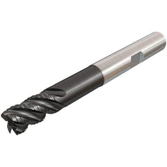 Iscar - 10mm Diam, Coarse Pitch, 15mm LOC, 4 Flute Solid Carbide 45° Corner Chamfer Roughing End Mill - TiAlN Finish, 80mm OAL, 10mm Shank Diam, Single End, Centercutting, 45° Helix - Apex Tool & Supply