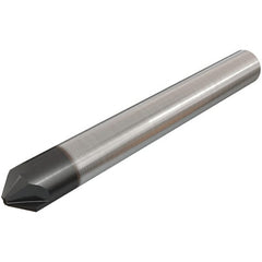 Iscar - 2mm Diam 4 Flute Single End Solid Carbide Chamfer Mill - Apex Tool & Supply