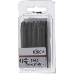 Wiha - 1/4" Drive, #3 Reversible Phillips/Slotted Screwdriver Bit - 2-3/8" OAL - Apex Tool & Supply