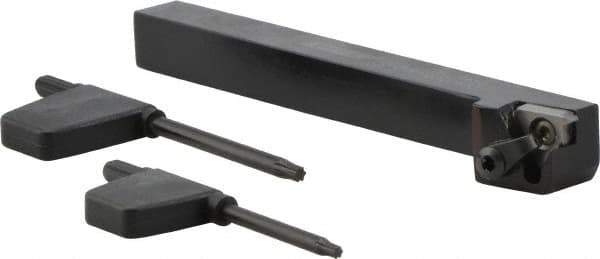 Seco - External Thread, Right Hand Cut, 5mm Shank Width x 5mm Shank Height Indexable Threading Toolholder - 16ER Insert Compatibility, CE Toolholder - Apex Tool & Supply