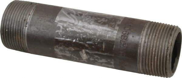 Value Collection - Schedule 80, 1-1/4" Diam x 5-1/2" Long Black Pipe Nipple - Threaded - Apex Tool & Supply