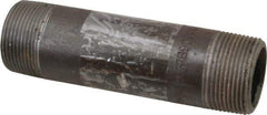 Value Collection - Schedule 80, 1-1/4" Diam x 5-1/2" Long Black Pipe Nipple - Threaded - Apex Tool & Supply